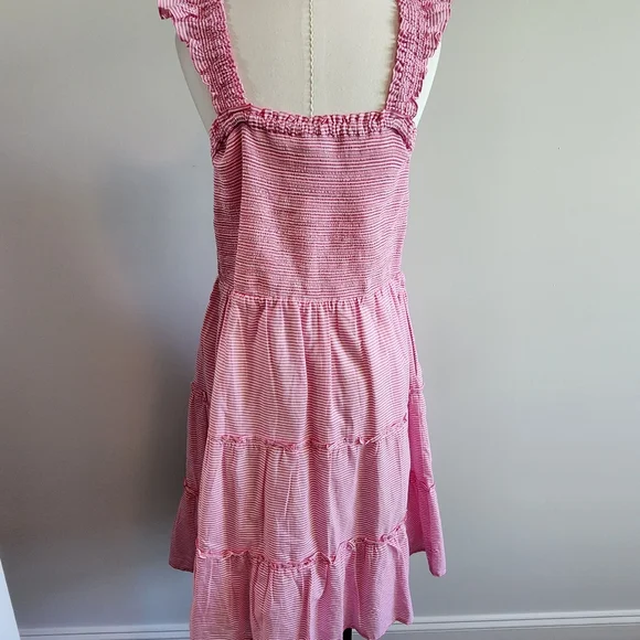 Jcrew factory size xs Striped smocked tiered mini dress - Picture 3 of 5